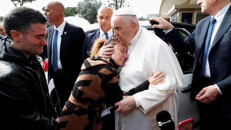 Pope Francis leaves Rome's Gemelli hospital in Rome