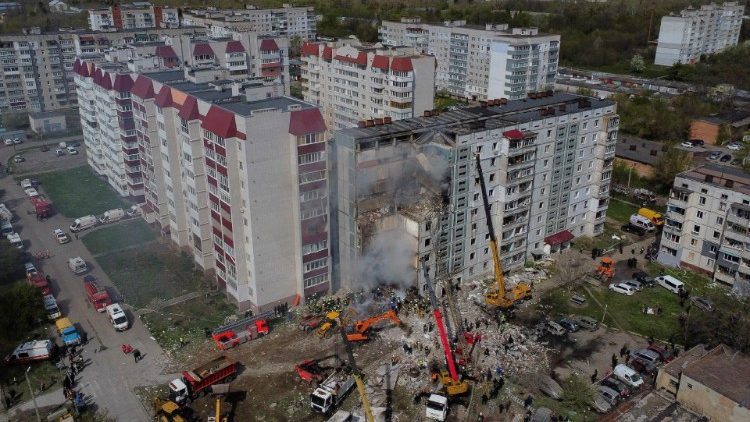Effetti dei razzi russi a Uman