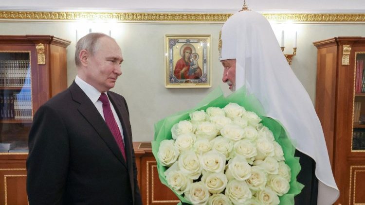 Prezydent Federacji Rosyjskiej W?adimir Putin i patriarcha Moskwy Cyryl, 24 maja 2023