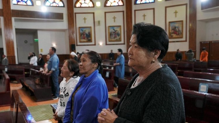 Catholics in Mongolia pray in Saints Peter and Paul Cathedral in Ulaanbaatar (Reuters)
