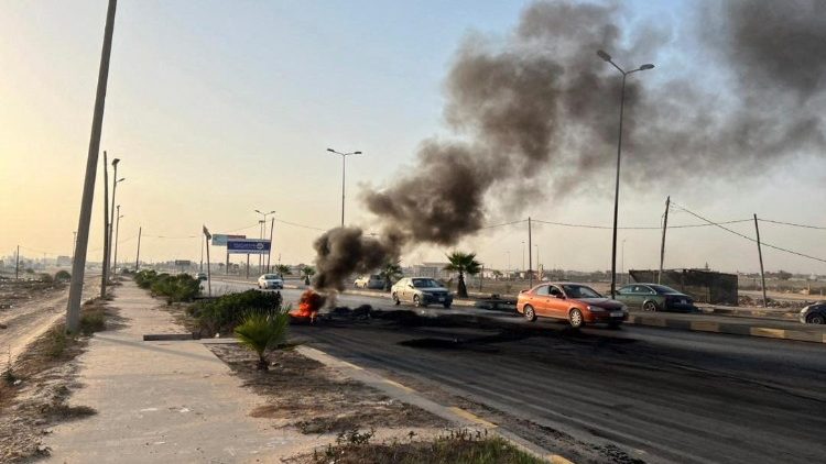 Protest against the meeting which was held last week in Italy between foreign affairs ministers of Libya and Israel, in Tripoli