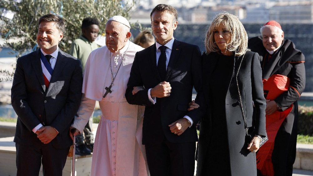 MAP Francis meets French President Emmanuel Macron at Palais du Pharo, in Marseille