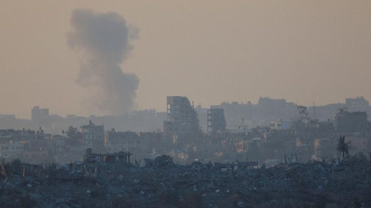 Smoke over Gaza as seen from southern Israel