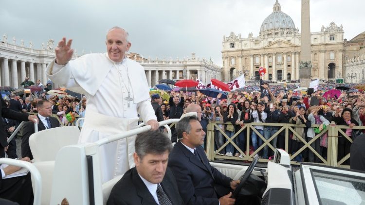 Pope Francis at a general audience in the Vatican.