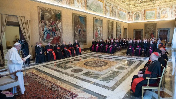 Pope Francis addressing participants in the plenary assembly of the Pontifical Council for Culture on Nov. 18, 2017