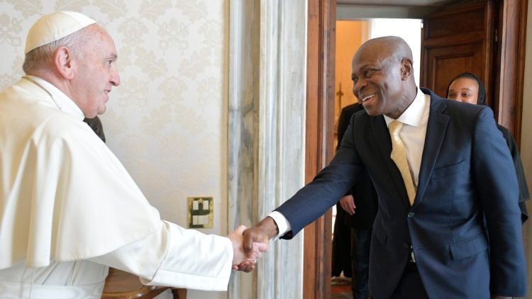 Gilbert Houngbo President of IFAD with Pope Francis