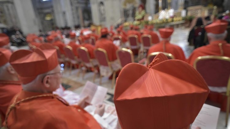 Pope Francis and Cardinals during the Consistory in St. Peter's Basilica