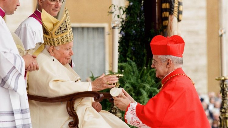 Cardinal Jean-Louis Tauran with Pope Saint John Paul II