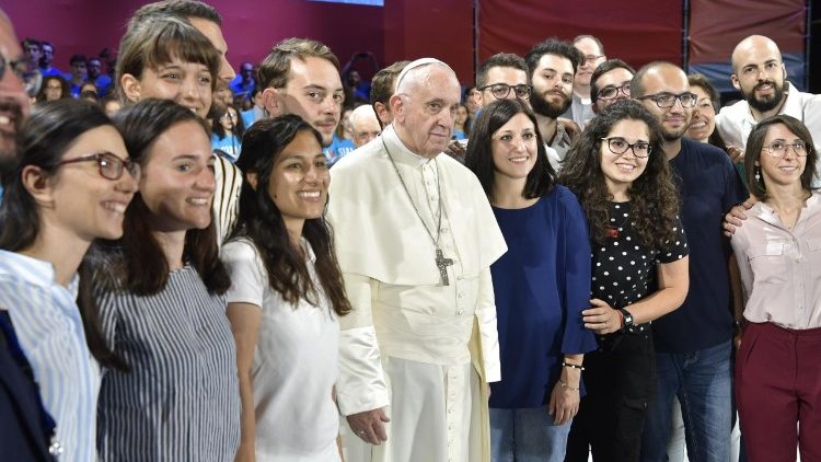 Pope Francis meets young people