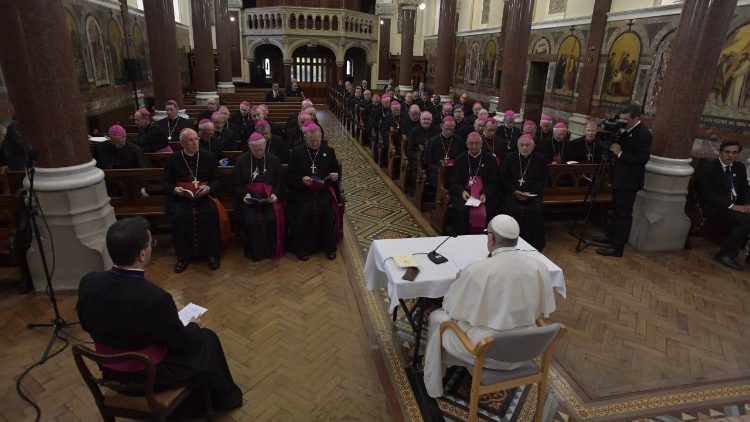 Irski biskupi na susretu s papom Franjom u Dublinu (kolovoz 2018.)
