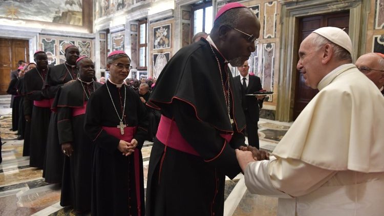 Popiežius su vyskupais iš misijų kraštų