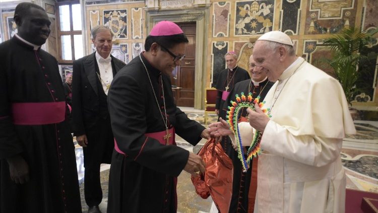 Papież z biskupami z krajów misyjnych