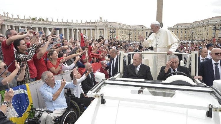 Pope Francis  at the general audience of September 19, 2018, at the Vatican.