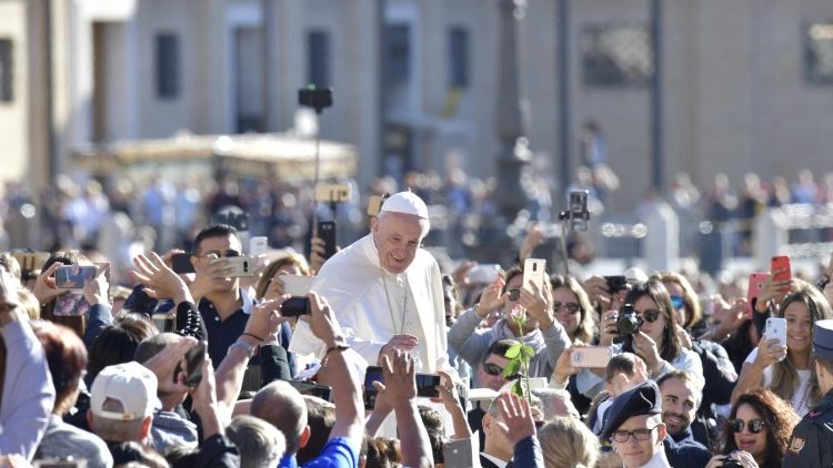 Pope Francis at the start of his general audience in Rome's St. Peter's Square, September 26, 2018.