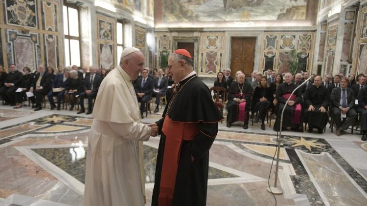 Mecenáši umění vatikánských sbírek s papežem Františkem