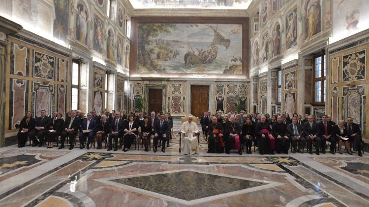 Le Pape recevant les “Patrons” des Musées du Vatican, le 28 septembre 2018.