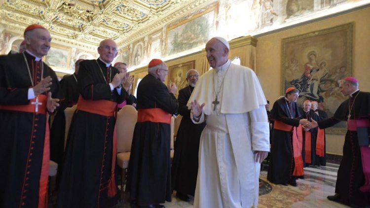 Papež František s účastníky plenárního zasedání Papežské rady pro jednotu křesťanů