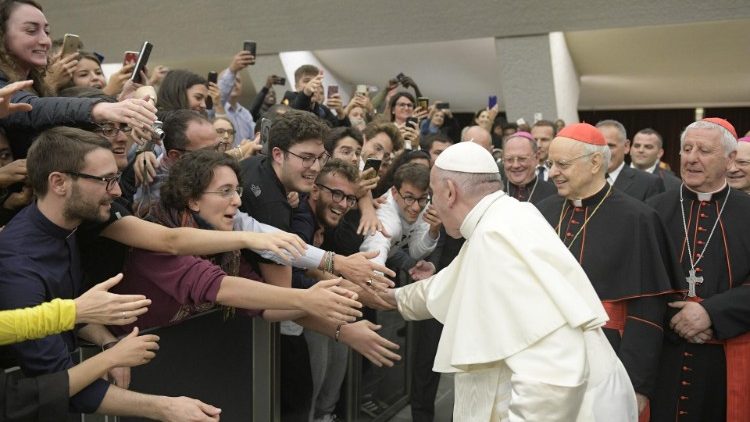 Le Pape François lors de la rencontre avec les jeunes, le 6 octobre 2018