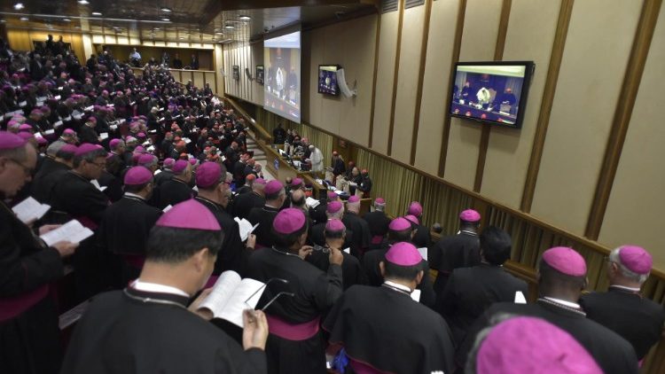 A general congregation of the Synod of Bishops in the Vatican.