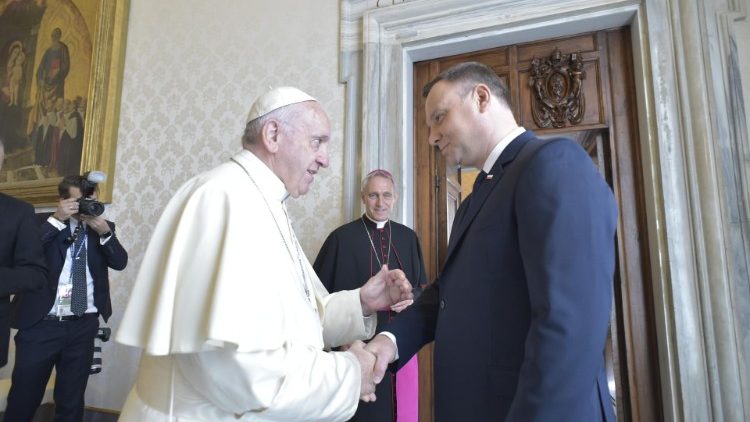 教宗与波兰总统杜达