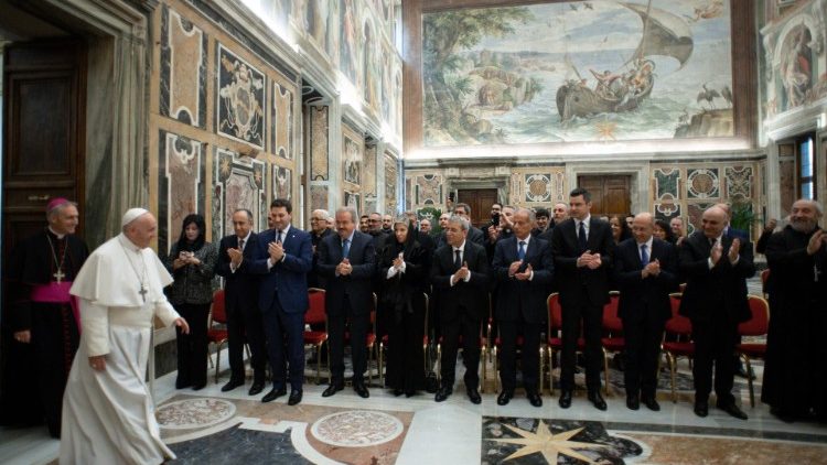 Le Pape recevant la Fondation maronite, le 20 novembre 2018 au Vatican.