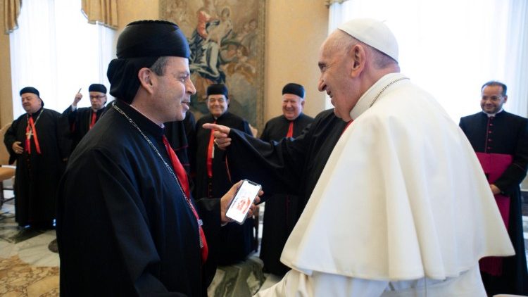 Papa Franjo s članovima 'Maronitske zaklade' i predstavnicima libanonskih vlasti; Vatikan, 20. studenoga 2018.