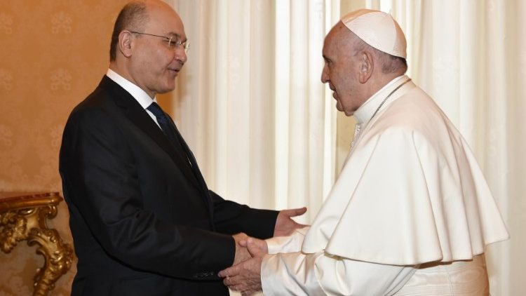 Archivbild: Präsident Barham Salih beim Papst Ende November 2018