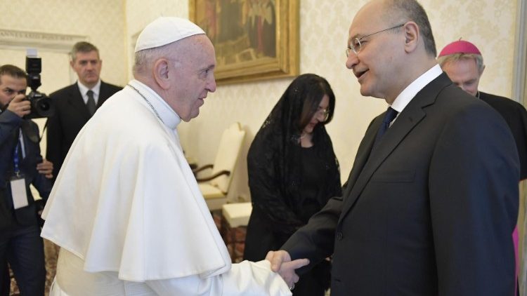 Papa Francesco e il presidente della Repubblica dell'Iraq Saleh