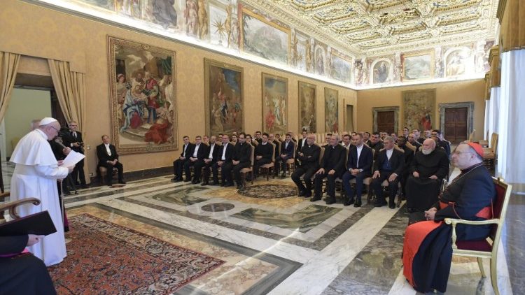 Papa Franjo sa sjemeništarcima iz Agrigenta; Vatikan, 24. studenoga 2018.