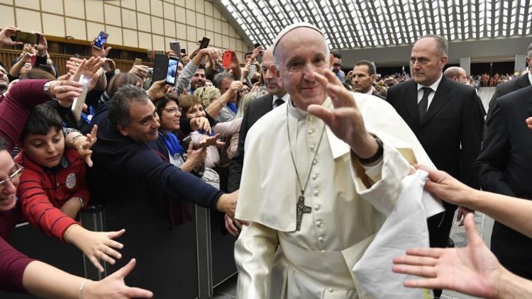 Le Pape François, ici lors d'une audience aux pèlerins des Pouilles, le 1er décembre 2018.