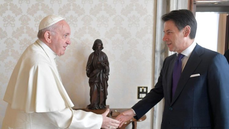 Spotkanie Papieża Franciszka z premierem Włoch Giuseppe Contim