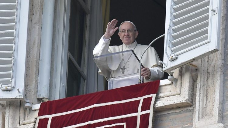 Pope Francis at the window of the Apostolic Palace