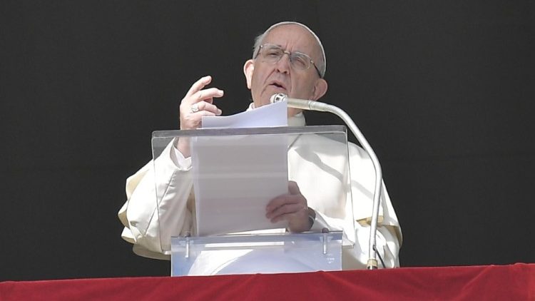 Pope Francis at the weekly Angelus address