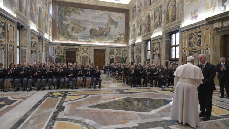 Vatican's public security officers met Pope in Clementine hall