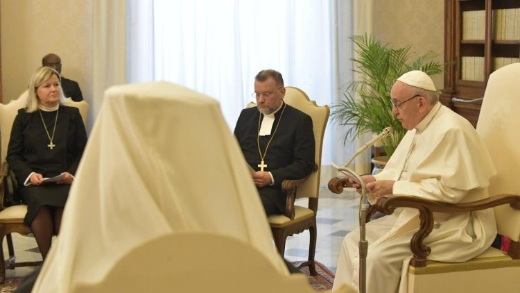 Le Pape François et la délégation oecuménique de l'Église luthérienne de Finlande