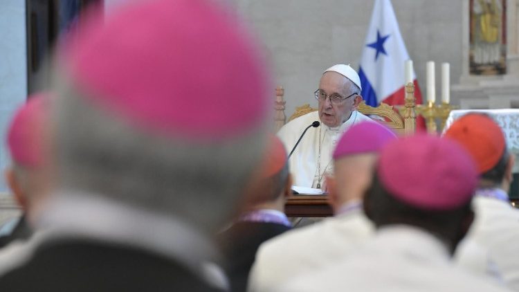 2019.01.24 Papa Francesco Viaggio apostolico Panama 2019 incontro vescovi