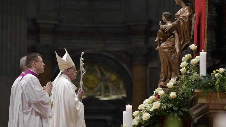 Pope Francis celebrates Mass in St. Peter's Basilica
