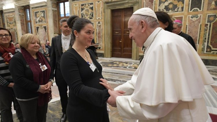  Påven Franciskus tog emot Italiens Pro-Life-rörelse på audiens 