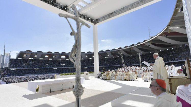 Pope Francis at Mass in Abu Dhabi in February 2019