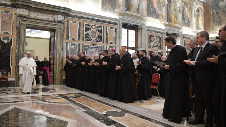 Pope Francis meets with students and staff of the Augustinianum Patristic Institute 