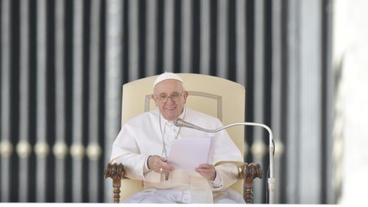 Påven Franciskus vid allmänna audiensen 20 mars 2019  