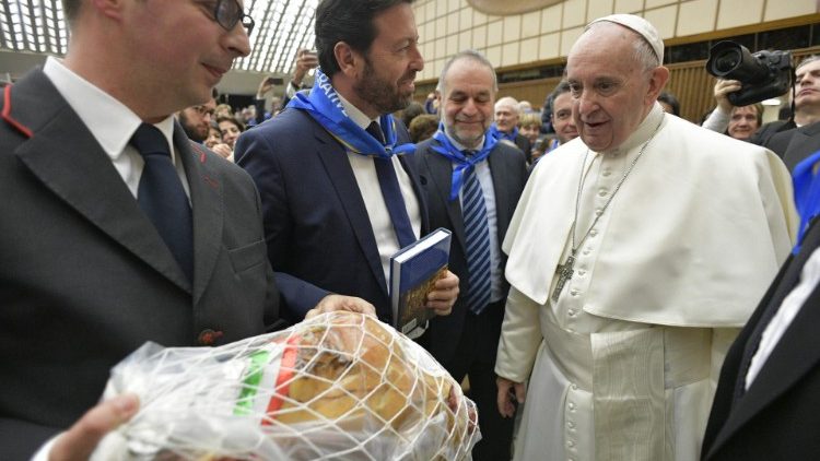 Påven tog emot den italienska kooperativföreningen på audiens