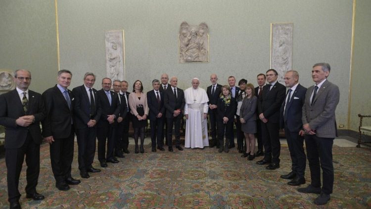 Pope Francis with members of  the Italian Federation of Pediatricians 