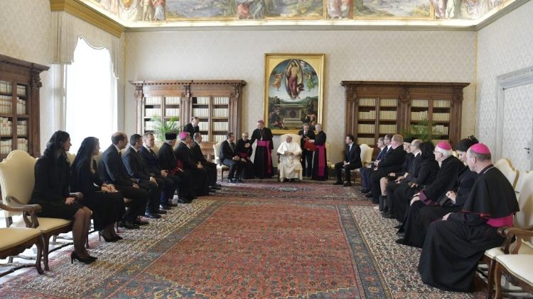 Papež František s delegacemi České republiky a Slovenké republiky