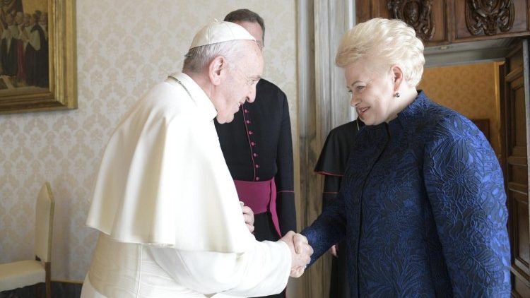Papa Francisco e a Presidente da Lituânia, Dalia Grybauskaitė