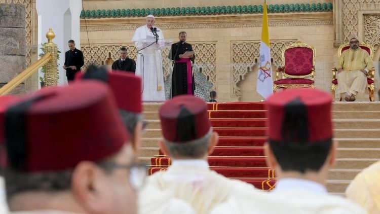 教皇フランシスコ、モロッコの各界代表を前に挨拶　2019年3月30日