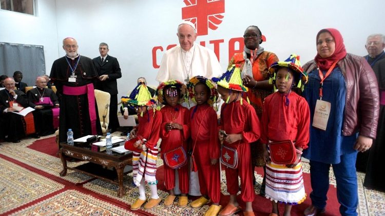 Påvens möte med migranter i Marocko