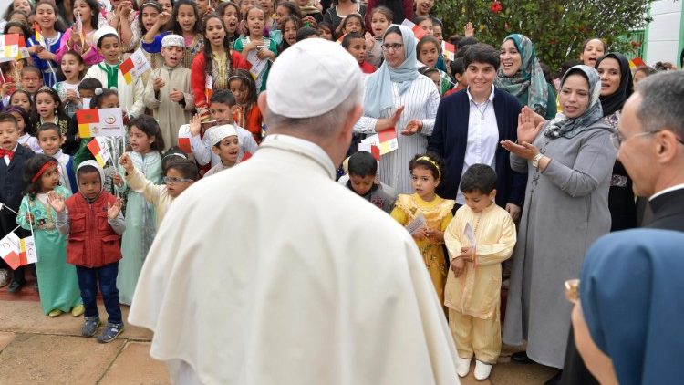 Papa Francisco durante sua Viagem Apostólica ao Marrocos em 2019