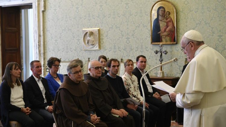 Le Pape s'exprimant devant les responsables de la “Missionszentrale der Franziskaner”, le 6 avril 2019 au Vatican.
