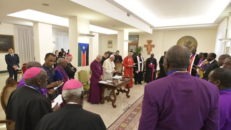 Pietų Sudano politinių ir religinių lyderių rekolekcijos Vatikane (2019 balandžio mėn.)